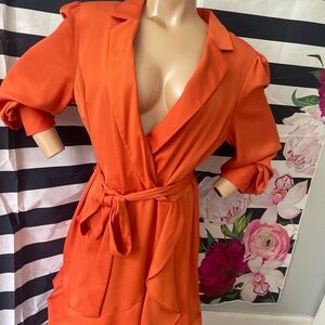 Orange floral dress